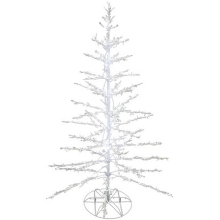 SANTAS BEST Santas Best 251495 8 ft. Illuminated Twinkling Bare Branch Tree; White Frame 251495